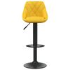 vidaXL Bar Stool Set of 2 Mustard Yellow Velvet, Steel Adjustable