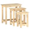 vidaXL Side Table Set of 3 Brown Solid Mango Wood Small to Medium