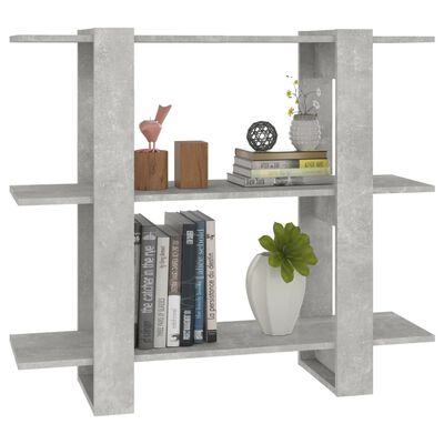 vidaXL Book Cabinet/Room Divider Concrete Gray 39.4"x11.8"x34.3"
