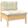 vidaXL Garden Lounge Set Cream Solid Pinewood, Polyester Medium Modular