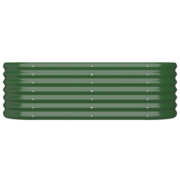 vidaXL Garden Raised Bed Green Powder-coated steel Medium Durable