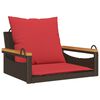 vidaXL Patio Swing Bench Brown PE rattan One Size UV-resistant materials