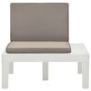 vidaXL Garden Lounge Chair Set of 2 White Plastic Medium Durable