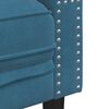vidaXL Chesterfield Sofa Chair Blue Velvet, Plywood, Solid Wood Single