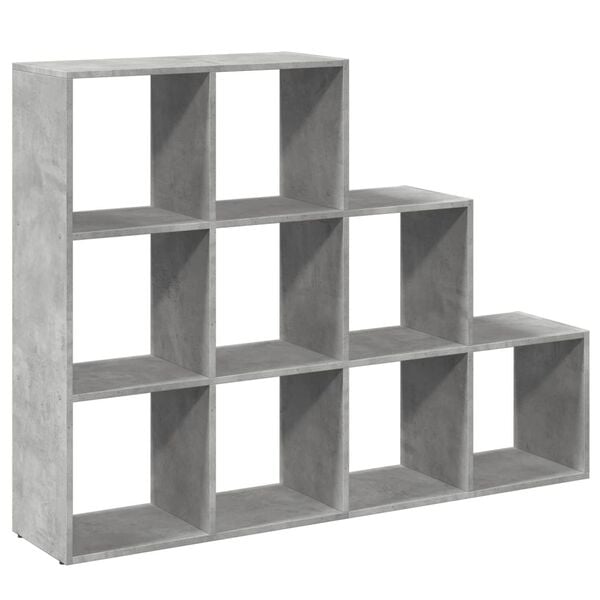 vidaXL Room Divider Bookcase Concrete grey Engineered wood Medium
