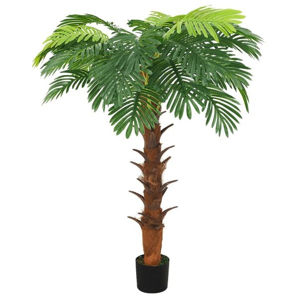 vidaXL Artificial Cycas Palm Green Plastic, Solid wood Large