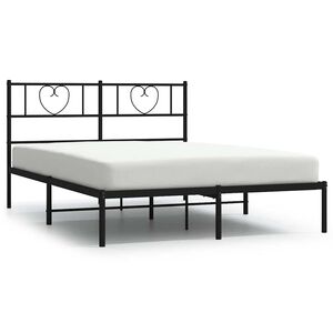 vidaXL Bed Frame Black Powder-coated steel Full Bed Frame Rectangular