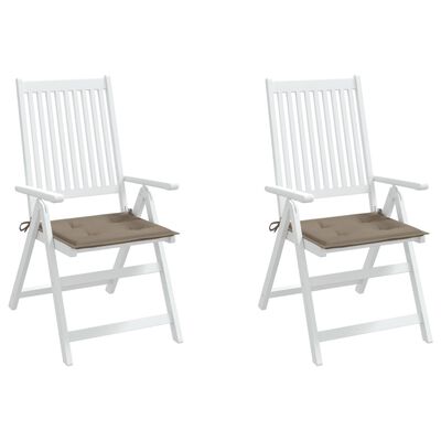vidaXL Garden Chair Cushions 2 pcs Taupe 15.7"x15.7"x1.2" Fabric