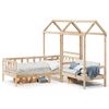 vidaXL Day Bed And Bench Set Natural Pine Solid pine wood 31.5 x 79 in
