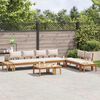 vidaXL Garden Bench Set with Cushion 5 pcs Brown and Cream