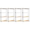 vidaXL 4-Layer Shelves 4 pcs Silver Steel&Engineered Wood