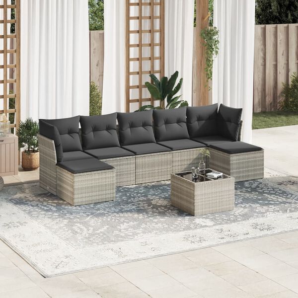vidaXL Garden Sofa Set Light Grey, Dark Grey