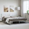 vidaXL Bed Frame White Powder-Coated Steel 72.0x84.0 in Bed Frame