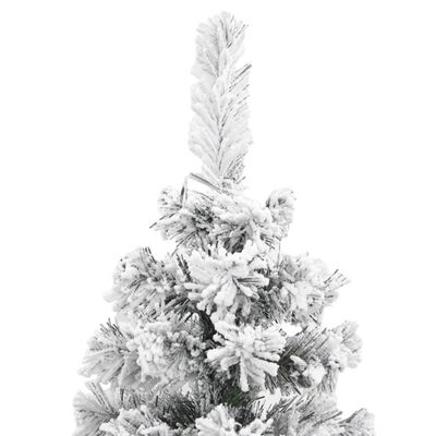 vidaXL Slim Artificial Christmas Tree with Flocked Snow Green 4 ft PVC