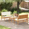 vidaXL Garden Sofa Set with Cushion 3 pcs Brown Solid Acacia wood