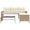 vidaXL Garden Sofa Beige Poly Rattan 3-seater Removable Covers