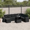 vidaXL Garden Sofa Set Black PE rattan, powder-coated steel, tempered glass