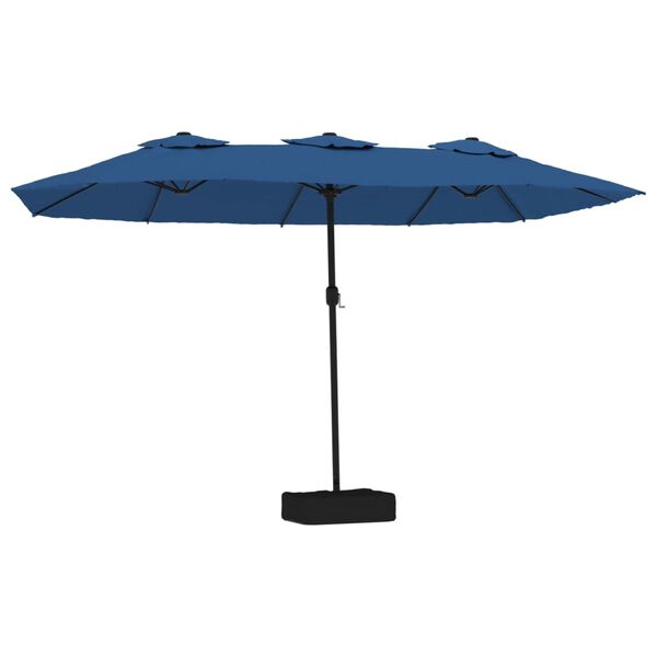 vidaXL Garden Parasol Azure Blue, Dark Grey Polyester, Powder-Coated Iron