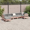 vidaXL Garden Sofa Set Reddish-brown frame with gray cushions