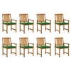 vidaXL Patio Chair Set of 8 Wooden Solid Acacia Wood Standard Durable