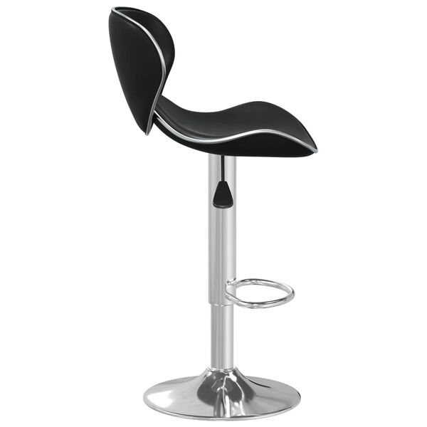 vidaXL Bar Stool Black Faux leather Standard Bar Stool Round