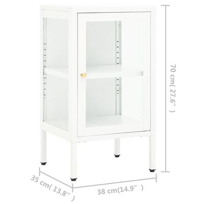 vidaXL Sideboard 15"x13.8"x27.6" Metal and Glass