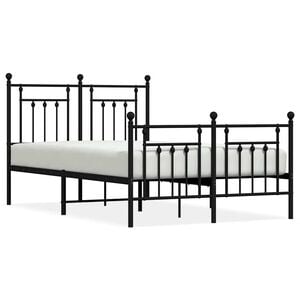 vidaXL Bed Frame Black Powder-Coated Steel Full Bed Frame Rectangular