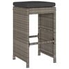 vidaXL Garden Bar Stool Set of 4 Grey PE rattan Standard