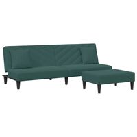 vidaXL 2 Piece Sofa Set with Pillows Dark Green Velvet