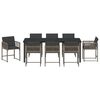 vidaXL Garden Dining Set 9 pcs Gray poly rattan