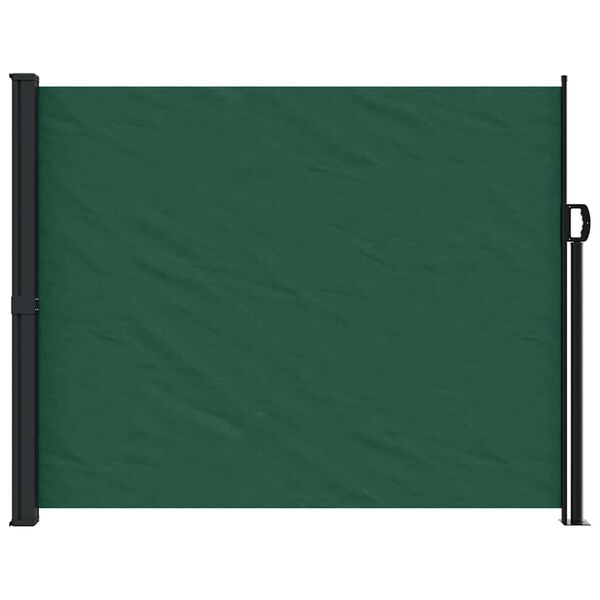 vidaXL Retractable Side Awning Dark Green 100% Polyester with a PU coating