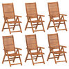 vidaXL Garden Chair Set of 6 Natural wood Solid acacia wood Standard