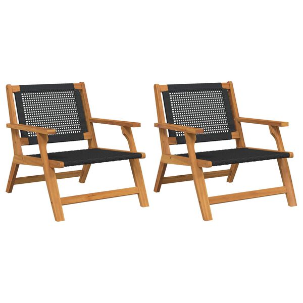 vidaXL Garden Furniture 2 pcs Black 26.38 x 30.71 x 28.74 in