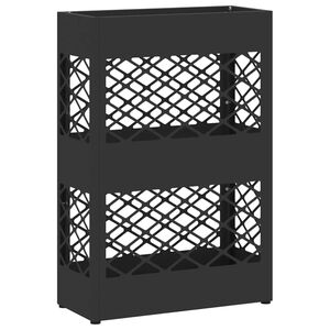 vidaXL Umbrella Stand with Storage Black 11.02 x 4.72 x 16.14 in Steel