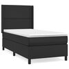 vidaXL Box Spring Bed with Mattress Black 39.4"x74.8" Twin Faux Leather