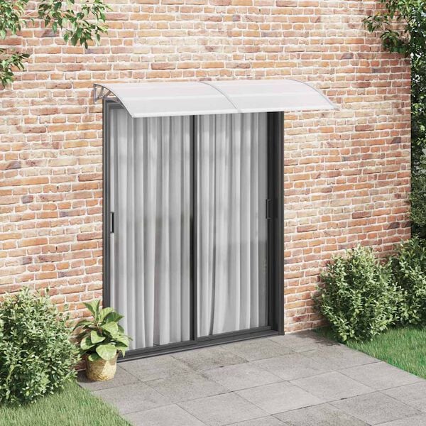 vidaXL Door Canopy Gray and Transparent