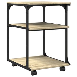 vidaXL Printer Stand 3-Tier Sonoma Oak 16.9"x18.9"x25.2" Engineered Wood