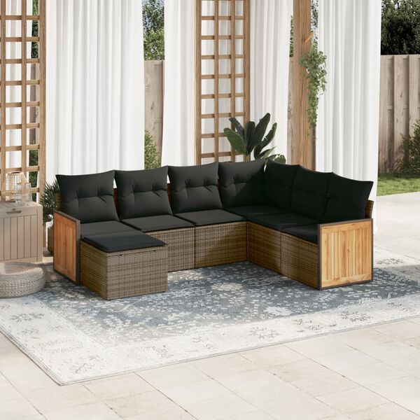 vidaXL Garden Sofa Set Grey