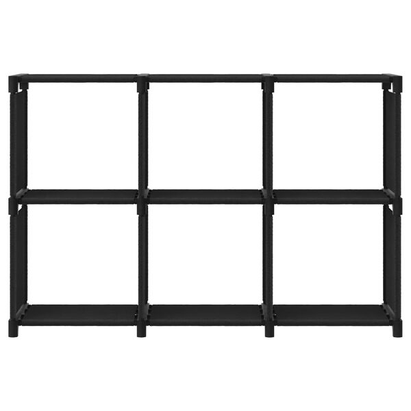 vidaXL Display Shelf Black Steel, polyester fabric Medium Display Shelf