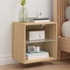 vidaXL Bedside Cabinet Set of 2 Sonoma oak Engineered wood, glass
