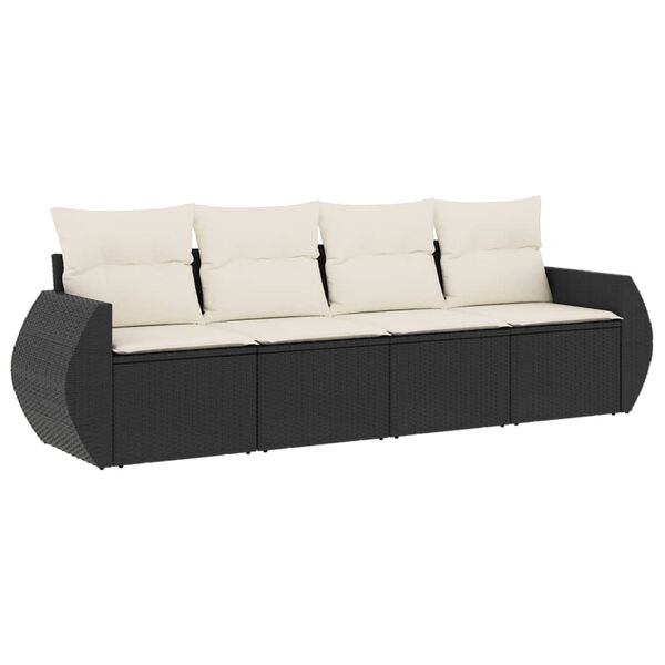 vidaXL Garden Sofa Set Black