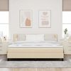 vidaXL Box Spring Bed with Mattress Cream 70.9" x 78.7" fabric