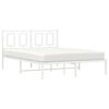 vidaXL Bed Frame White Powder-Coated Steel Full Bed Frame Rectangular
