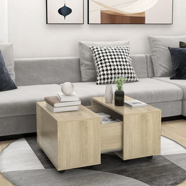 vidaXL Coffee Table Sonoma oak Engineered wood Medium Extendable
