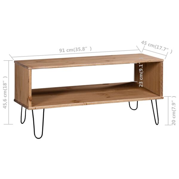 vidaXL Coffee Table Natural Solid Pine Wood Medium Coffee Table