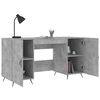 vidaXL Desk Concrete Grey Engineered wood, iron, faux leather Standard