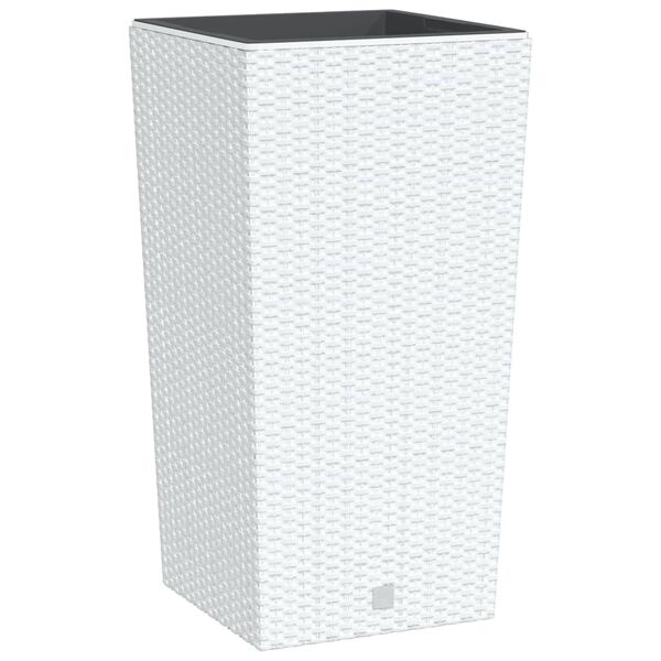 vidaXL Planter with Removable Inner White 21 / 12.9 gal PP Rattan