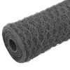 vidaXL Chicken Wire Fence Steel with PVC Coating 82.0x4.9' Grey