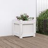 vidaXL Garden Planter White Solid pine wood 12.2 in Decorative Inlays