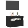 vidaXL Bedside Cabinet Black Oak 23.62 x 13.78 x 15.75 in